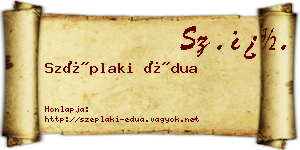 Széplaki Édua névjegykártya